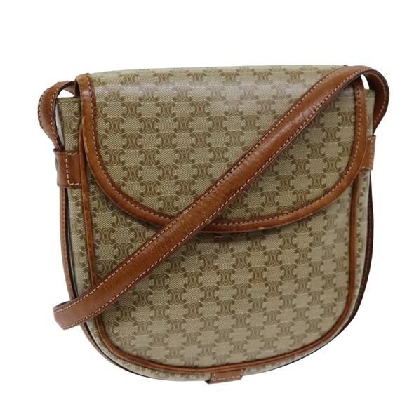 CELINE Macadam Canvas Shoulder Bag Beige - Picture 1 of 12